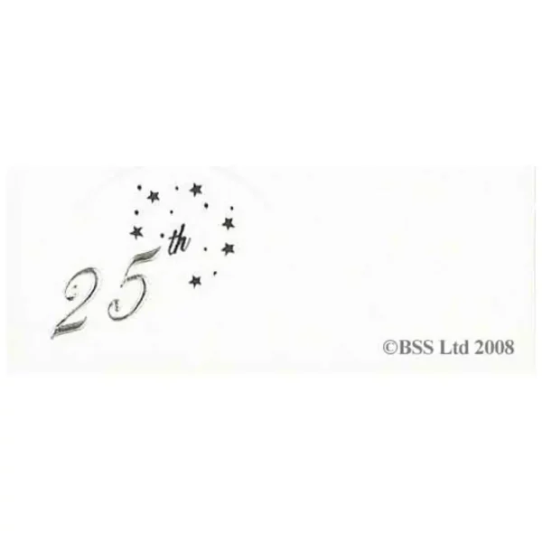 Silver 25th Anniversary Place Card by Jean Barrington
