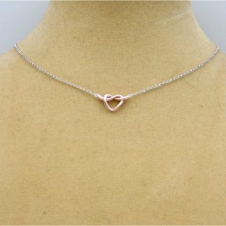 Sterling Silver 925 Gold Plated Heart Necklace by equilibrium 289050