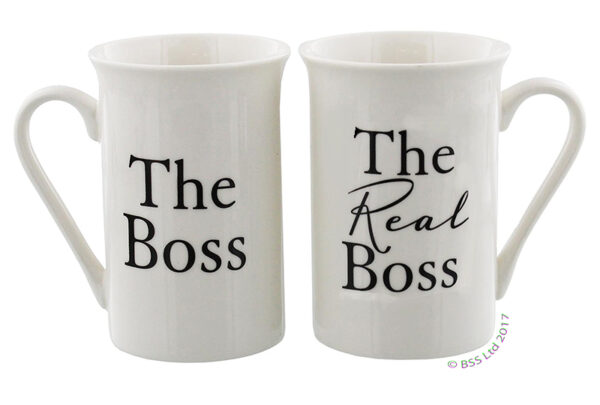 China Mug Set - The Boss and The Real Boss