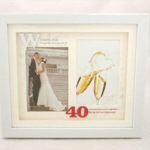 40th Anniversary White Photo Frame