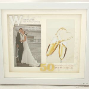 50th Wedding Anniversary White Photo Frame Then & Now wg61250