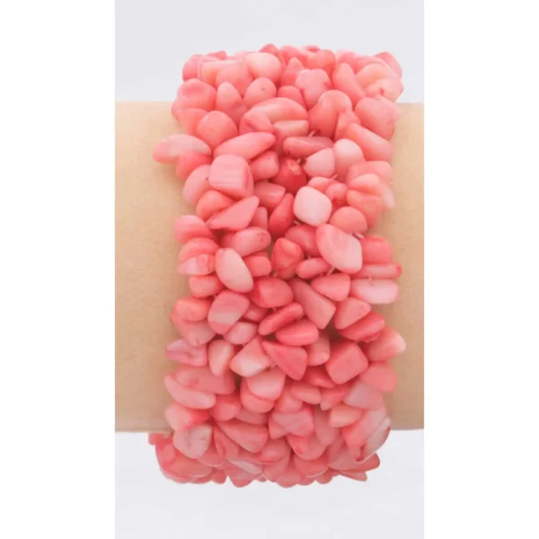 Pink Coral Knitted Bracelet