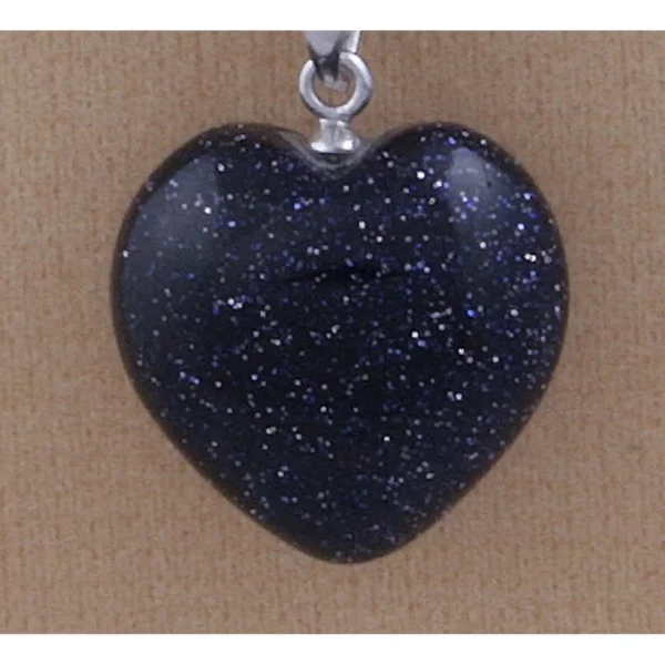 Blue Goldstone Heart Pendant by Anniversary Ideas