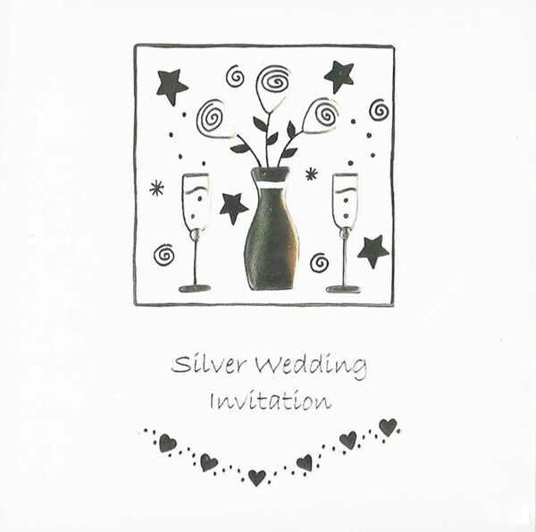 Silver 25th Anniversary Invitation Card by Jean Barrington - Image 5