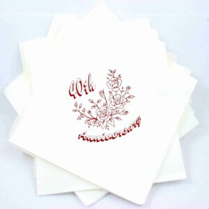 Ruby 40th Anniversary Large Napkin by Jean Barrington