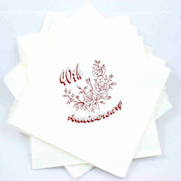 Ruby 40th Anniversary Large Napkin by Jean Barrington