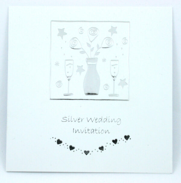 Silver 25th Anniversary Invitation Card by Jean Barrington - Image 6