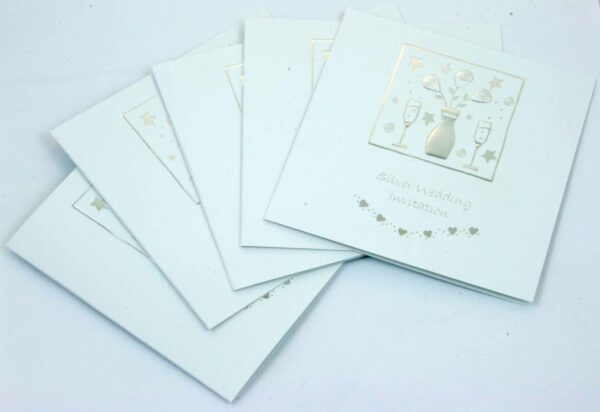 Silver 25th Anniversary Invitation Card