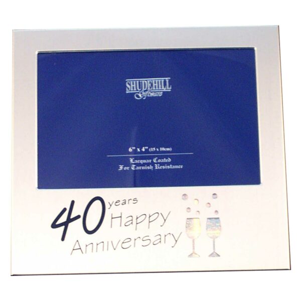 Satin Silver 40th Anniversary 6 x 4 Frame by Shudehill giftware