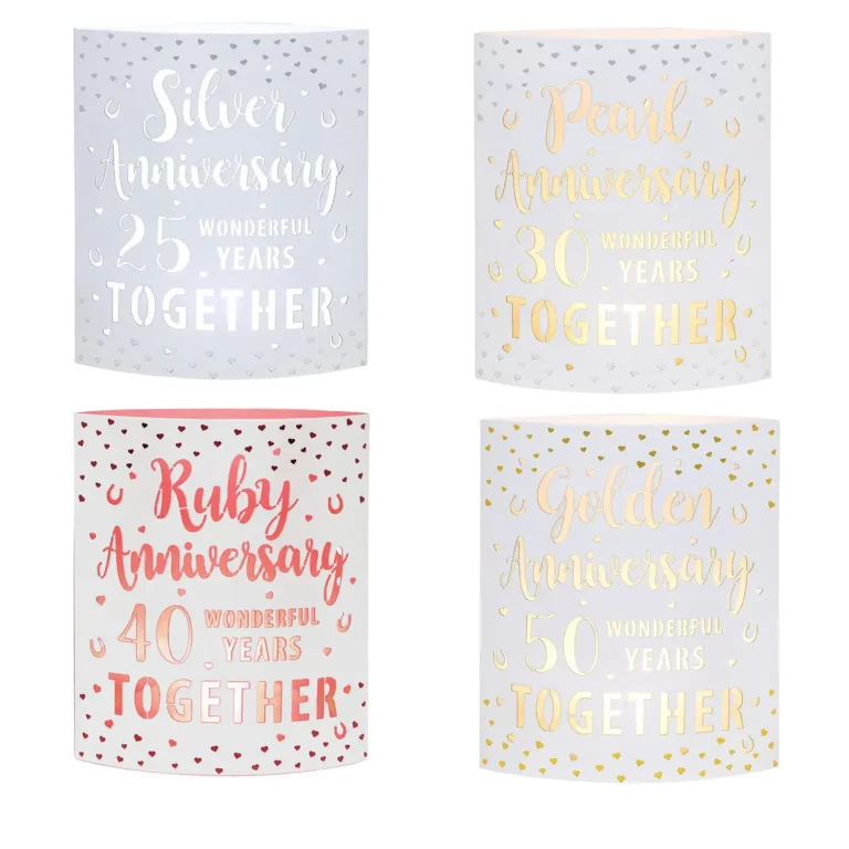 Variation of Wedding Anniversary Starlight LED Lanterns 25th 30th 40th 50th