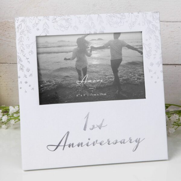 AM115AN 6" x 4" - Amore Paperwrap Photo Frame - 1st Anniversary