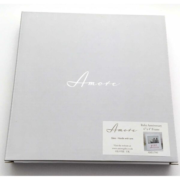 Ruby Anniversary Amore Photo Frame Paperwrap 6″ x 4″ - Image 2