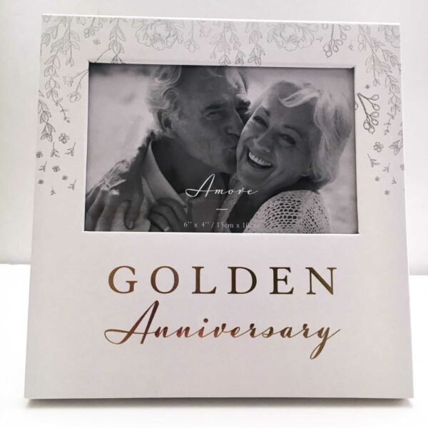 Amore Paperwrap Golden Anniversary Photo Frame 6" x 4" - Image 3