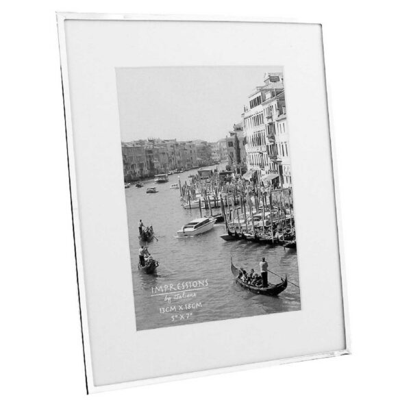 Impressions Silverplated Photo Frame White Border 5" x 7" FS16057