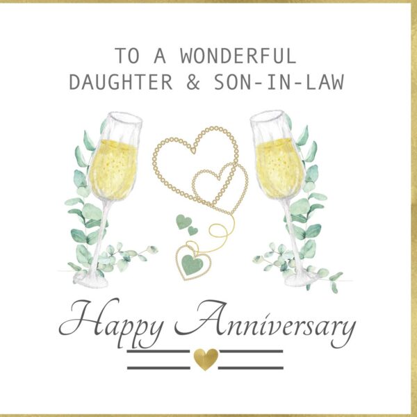 To a Wonderful Daughter & Son-in-Law Anniversary Greeting Card