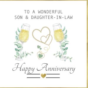 To a Wonderful Son & Daughter-in-Law Anniversary Greeting Card