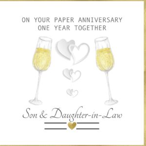 On Your Paper Anniversary Son and Daughter in Law Greeting Card