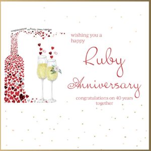 Wishing you a Happy Ruby Anniversary Greeting Card