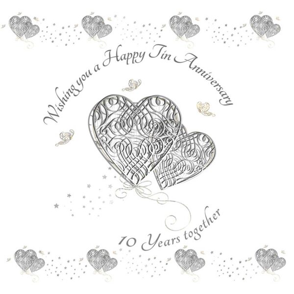 Wishing you a Happy Tin Anniversary Greeting Card