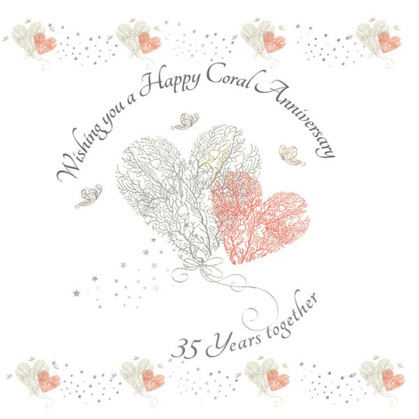 Wishing you a Happy Coral Anniversary Greeting Card