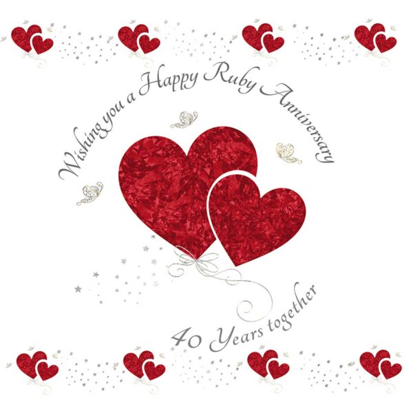 Wishing you a Ruby Anniversary Greeting Card