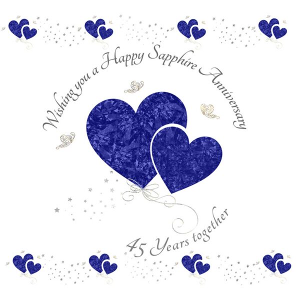 Wishing you a Happy Sapphire Anniversary Greeting Card