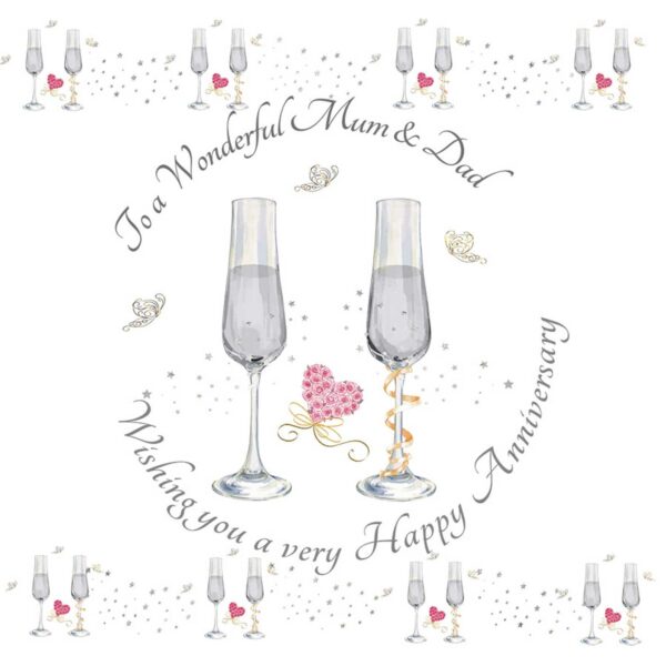 To a Wonderful Mum & Dad Anniversary Greeting Card