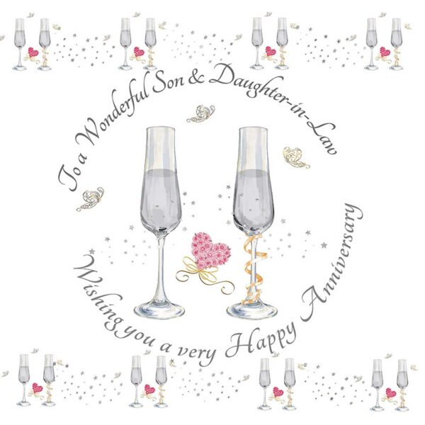 To a Wonderful Son & Daughter-in-Law Anniversary Greeting Card