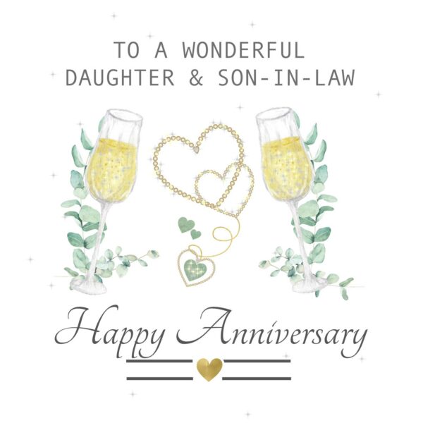 To a Wonderful Daughter & Son-in-Law Anniversary Greeting Card