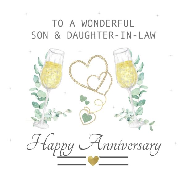 To a Wonderful Son & Daughter-in-Law Anniversary Greeting Card