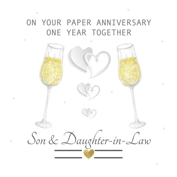 On Your Paper Anniversary Son and Daughter in Law Greeting Card