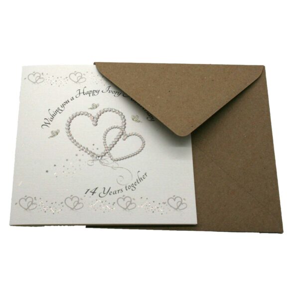 Wishing you a Happy Ivory Anniversary Greeting Card - Image 3