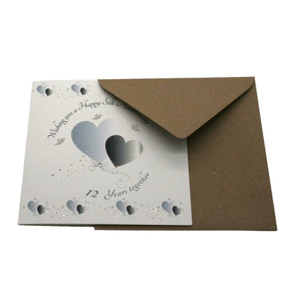 Wishing you a Happy Silk Anniversary Greeting Card - Image 3