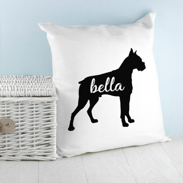 PERSONALISED BOXER SILHOUETTE CUSHION COVER