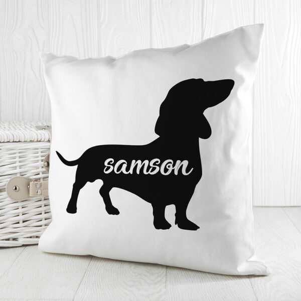 PERSONALISED DASCHUND SILHOUETTE CUSHION COVER