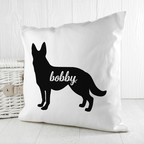 PERSONALISED GERMAN SHEPHERD SILHOUETTE CUSHION COVER