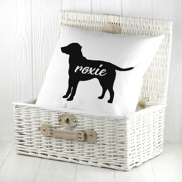 PERSONALISED LABRADOR SILHOUETTE CUSHION COVER