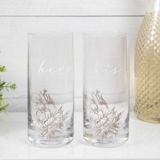 AMORE BY JULIANA LUXURY HIGHBALL GLASS SET - HIS & HERS AM157