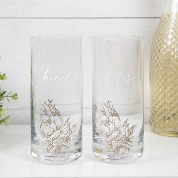 AMORE BY JULIANA LUXURY HIGHBALL GLASS SET - HIS & HERS AM157