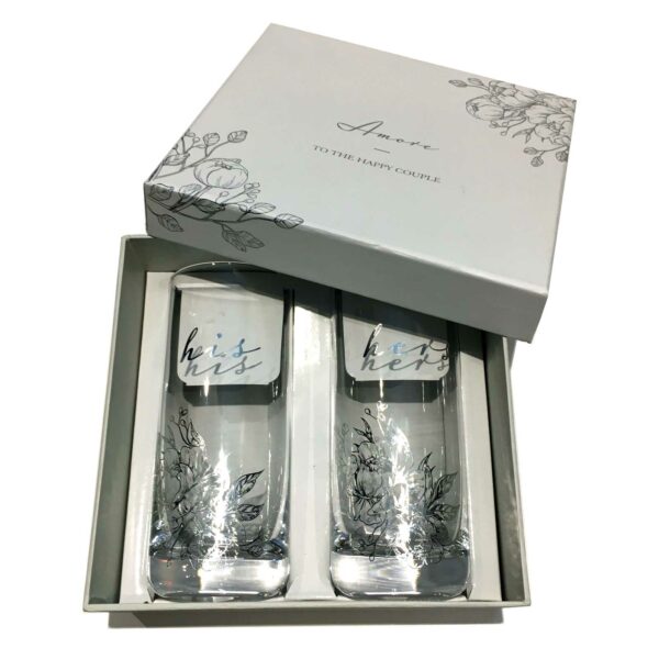 Amore By Juliana Luxury Highball Glass Set - His & Hers AM157 Boxed