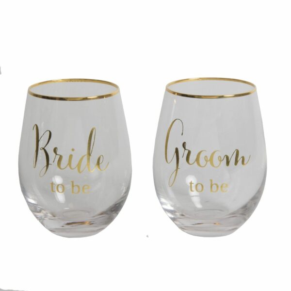 Stemless wine glasses engagement gift