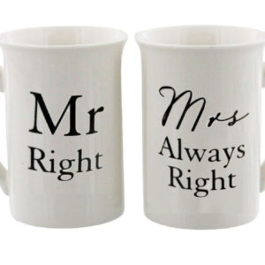 Mr Right & Mrs Always Right China Mugs Gift Set