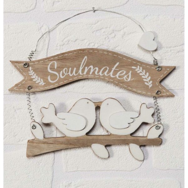 Celebrations Love Story Collection - Soulmates Wooden painted Plaque.