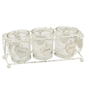 Celebrations Love Story Collection - set of 3 tealight holders in wire cage.