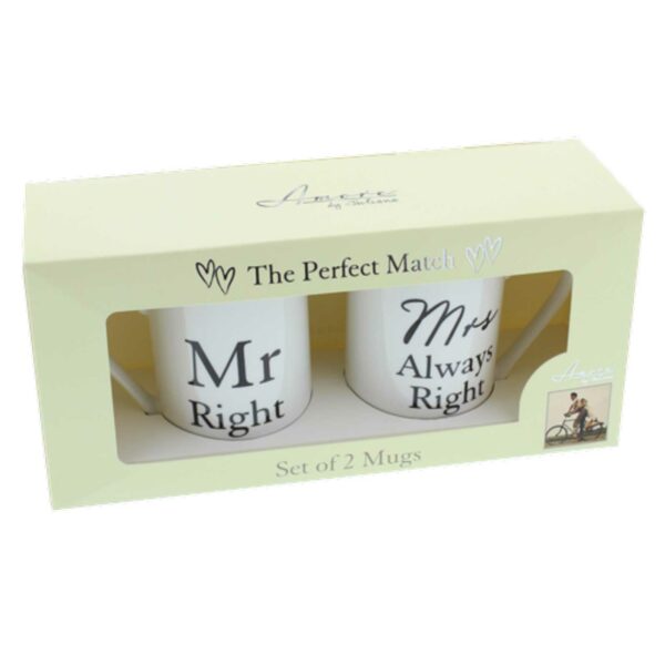 Mr Right, Mrs Always Right Mugs Gift Box