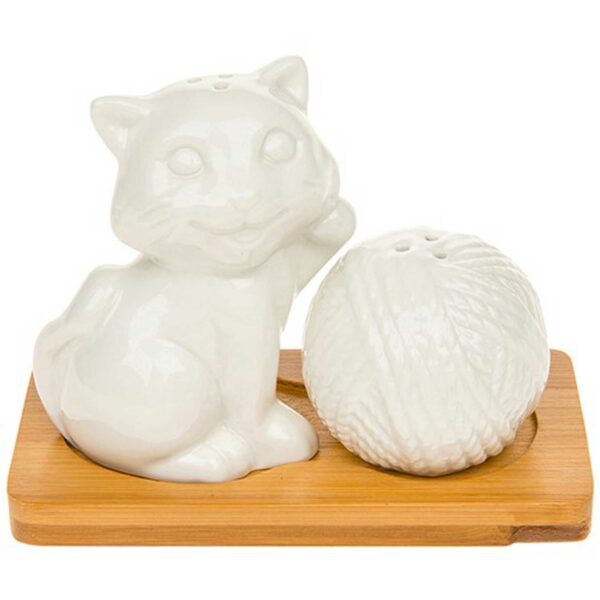 Shudehill giftware Kitten & Wool China Cruet set