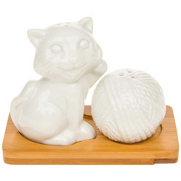 Shudehill giftware Kitten & Wool China Cruet set