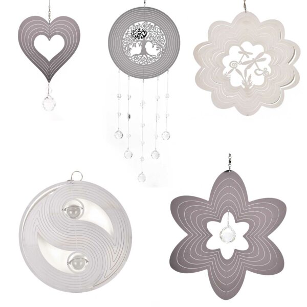 Country Living Metal and Crystal Wind Spinners - Various Designs