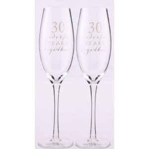 Amore 30th Anniversary Champagne Flutes