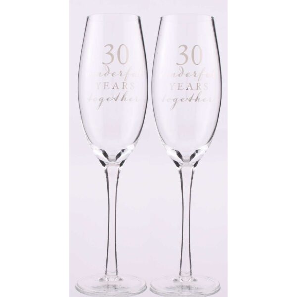 Amore 30th Anniversary Champagne Flutes